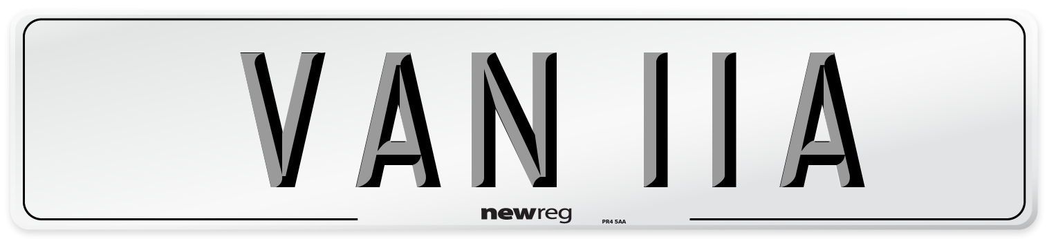 VAN 11A Number Plate from New Reg
